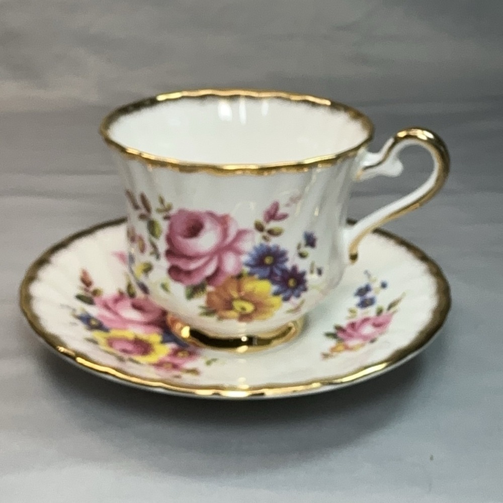 Vtg Pink English Rose Teacup Saucer Royal Ardalt England Grandmillenial